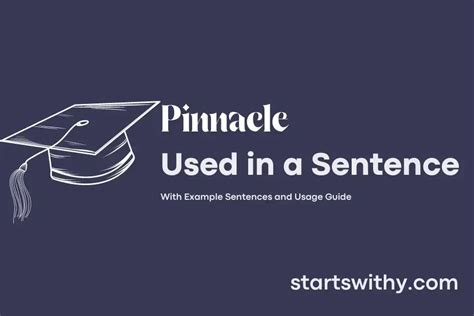 Examples of 'Pinnacle' in a Sentence .
